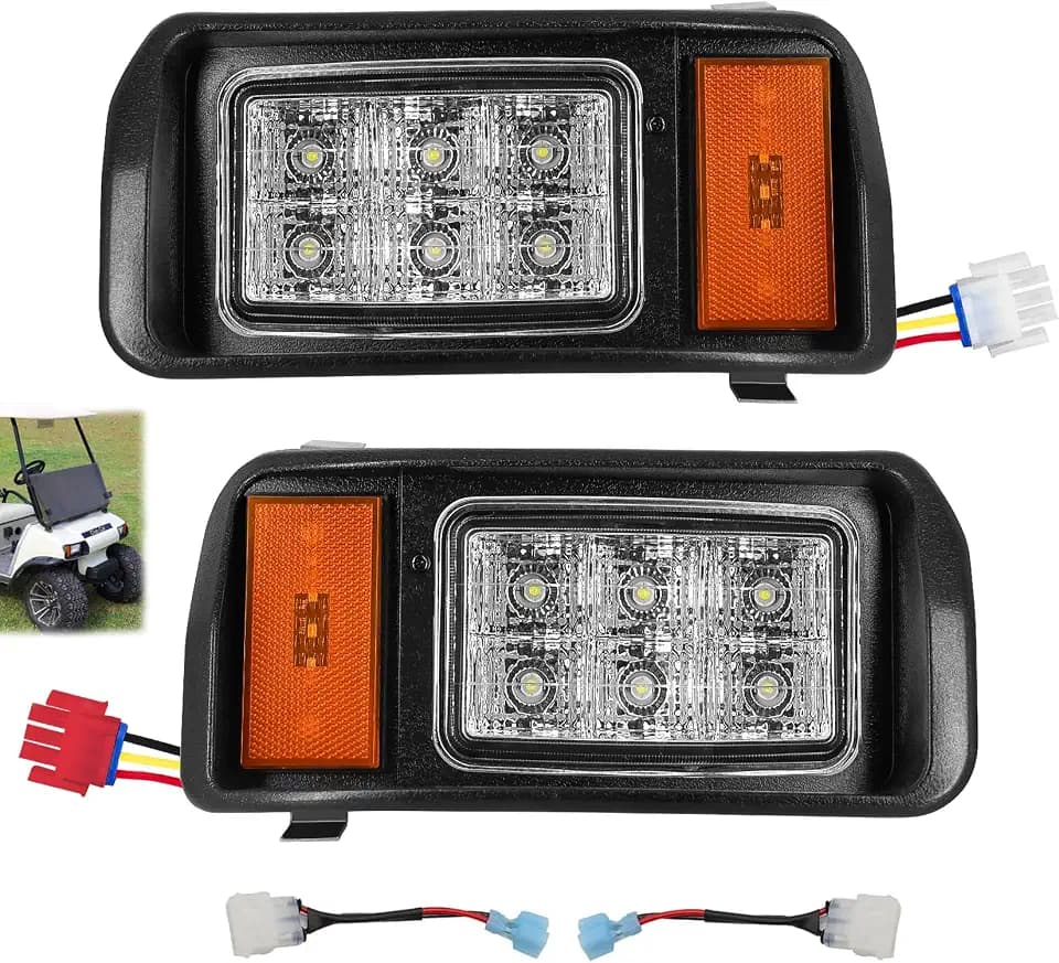 DRIVE UP Club Car DS LED Headlight Kit, 12V Factory Style LED Headlights with Adapter Wire for Club Car DS 1993-up Gas and Electric Golf Carts, OEM 101988001