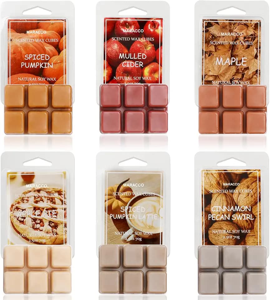 Maracco Fall Scented Wax Melts, Soy Wax Cubes for Wax Warmer