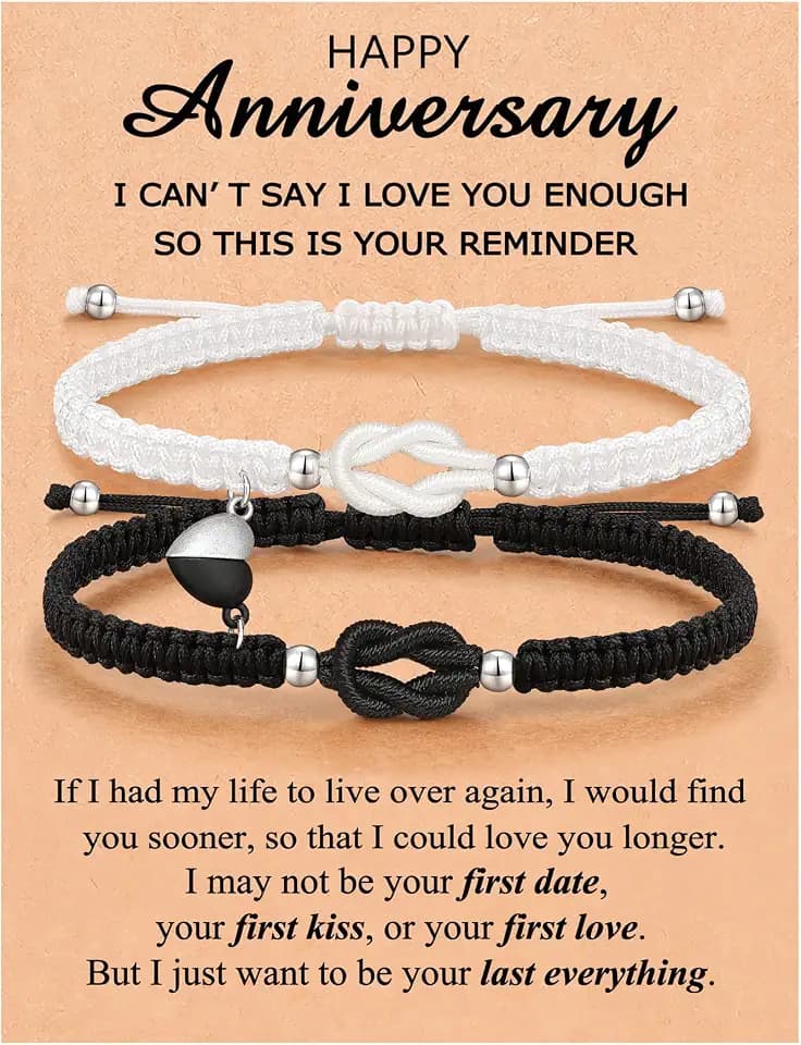 UNGENT THEM Magnetic Knot Couples Bracelets Anniversary Birthday Valentines Christmas Gifts for Boyfriend Girlfriend Women Men