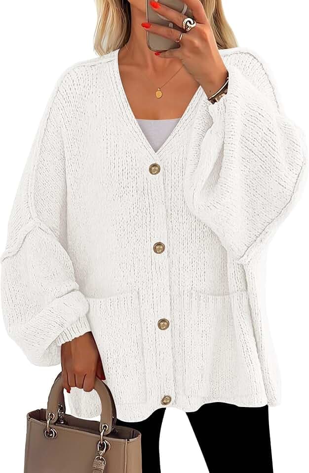 PRETTYGARDEN Oversized Chunky Cardigan Sweaters for Women