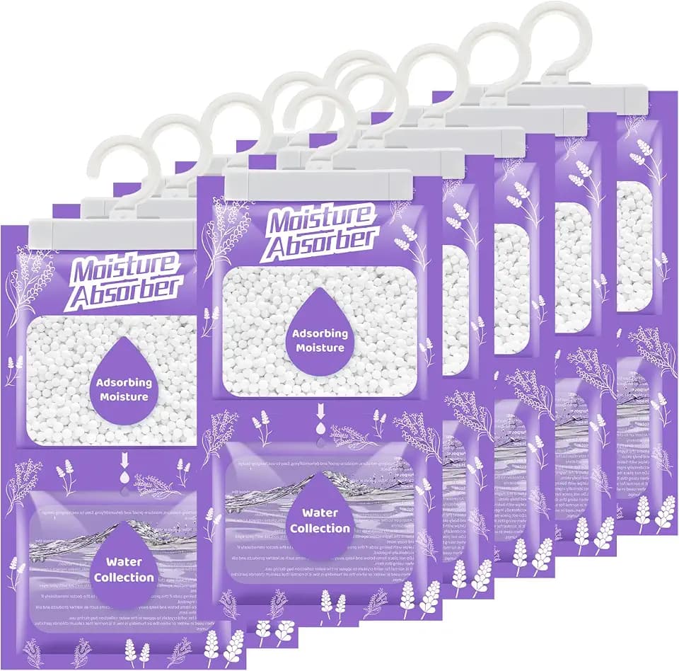 10x230G Hänge Luftentfeuchter mit Duft, Kleiderschrank Feuchtigkeitsabsorber für Keller, Schlafzimmer, Waschräume, gegen Feuchtigkeit Anti-Schimmel Desodorierende Trockenmittel-Tasche –Lavendel