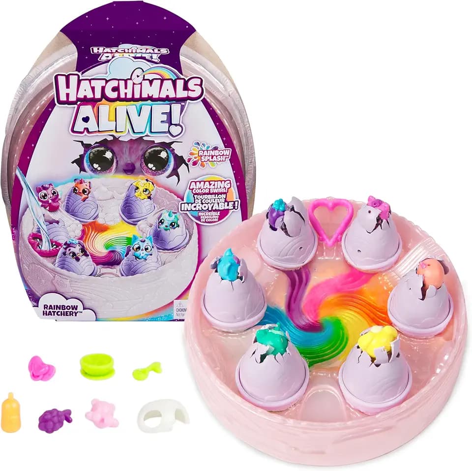 Hatchimals Alive Rainbow Hatchery, 6 Surprise Eggs, Ages 3+