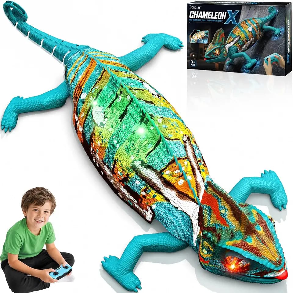 Next-Generation Color-Changing Wall-Climbing Gecko, Glowing Tongue & Eyes