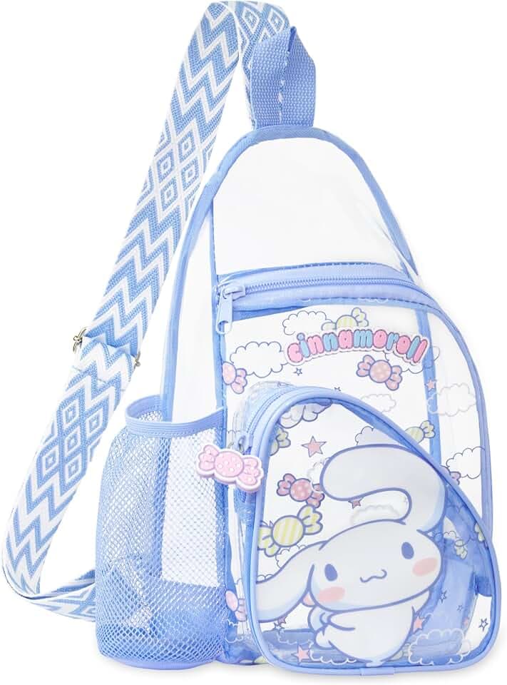 Get Trend Hello Kitty | Kuromi | Cinnamoroll Girls Clear Crossbody Bag for Stadium Events, Kawaii Transparent Sling Bag