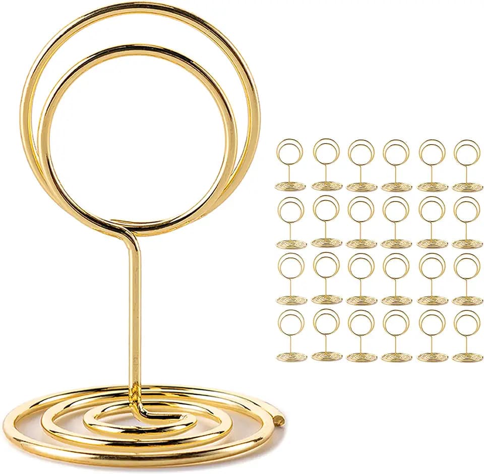 Table Number Holders, 26PCS Place Card Holder, Photo Holder (2" Gold)