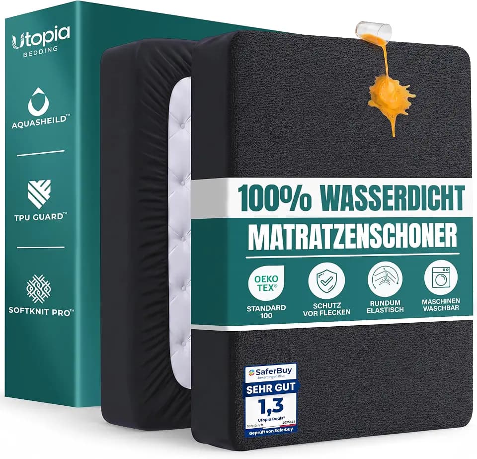 Wasserdichter Matratzenschoner 90x200cm, 30cm tief matratzenschutz (Marine)