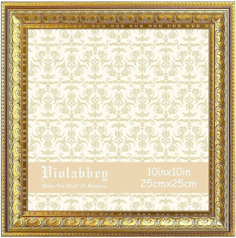 VIOLABBEY 10x10 Picture Frame Gold, Vintage Photo Frame