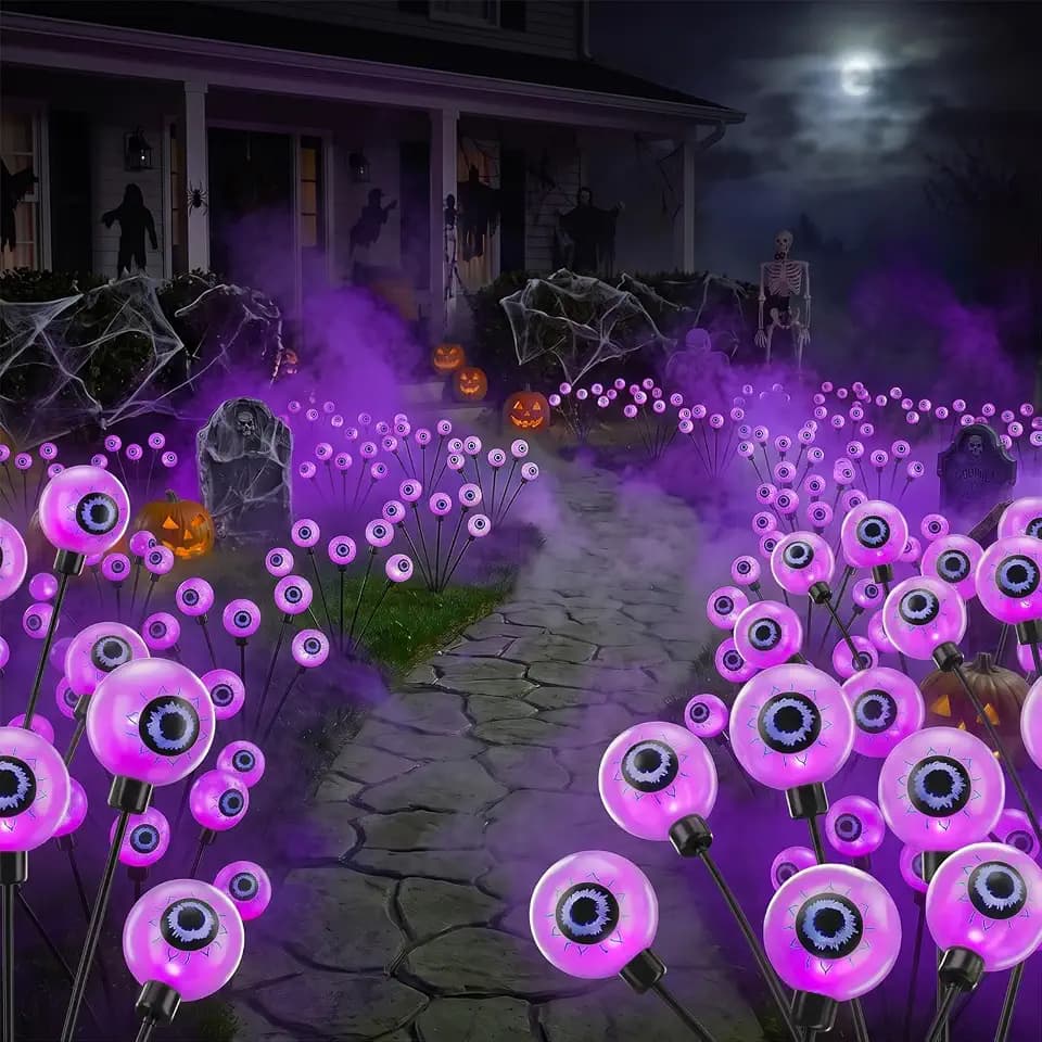 6 Pack 36 LED Halloween Solar Scary Eyeball Light Outdoor Decoration