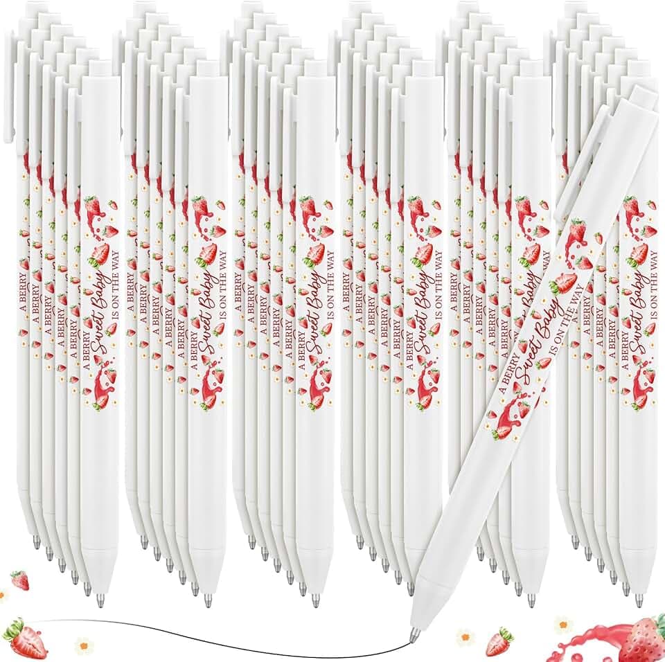 Ireer 36 Pcs Strawberry Baby Shower Pens Gift Party Favors