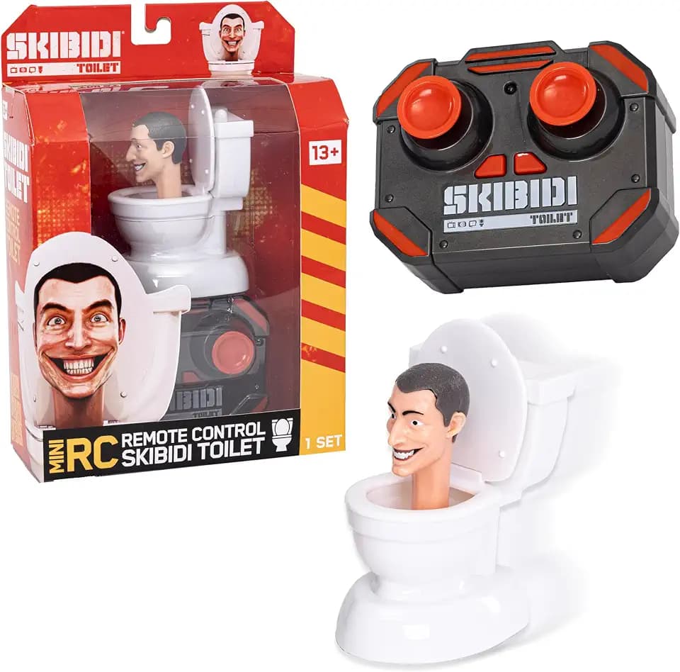 Skibidi Toilet Mini RC, YouTube Animation Sensation, 3.5" Remote Control Toilet Head Action Figure, Officially Licensed Skibidi Toilet Merch