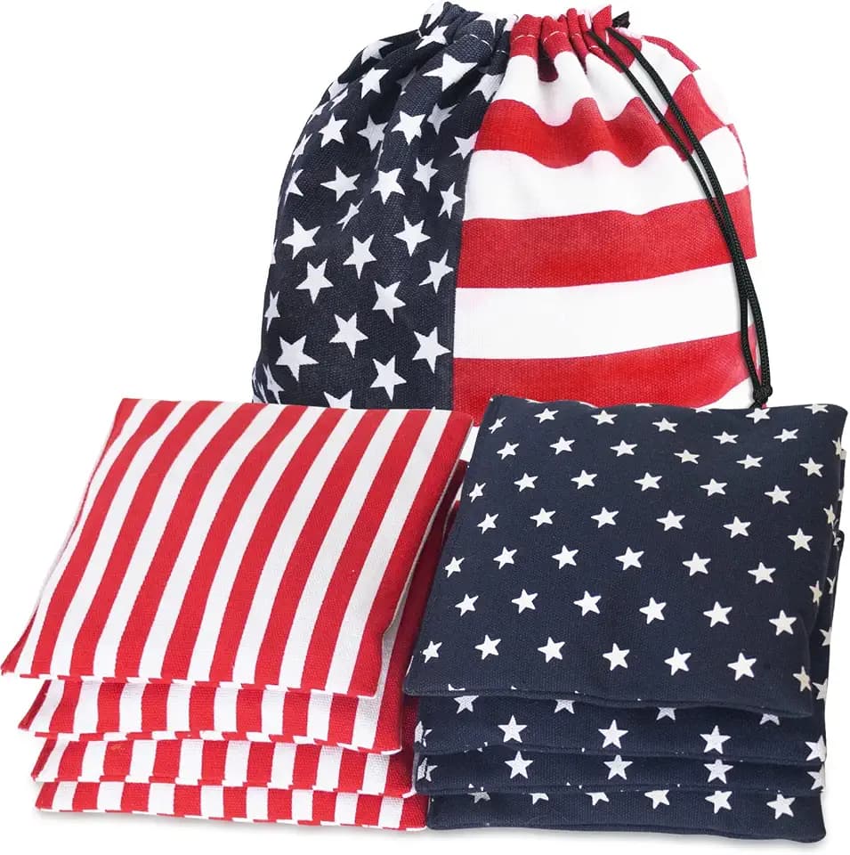 Nattork Cornhole Bags Set of 8 - Premium Corn Hole Bean Bags for Tossing - All Weather Resistant 8 Duck Cloth Double Stiched Corn Hole Bags and Tote Bags - Regulation Size