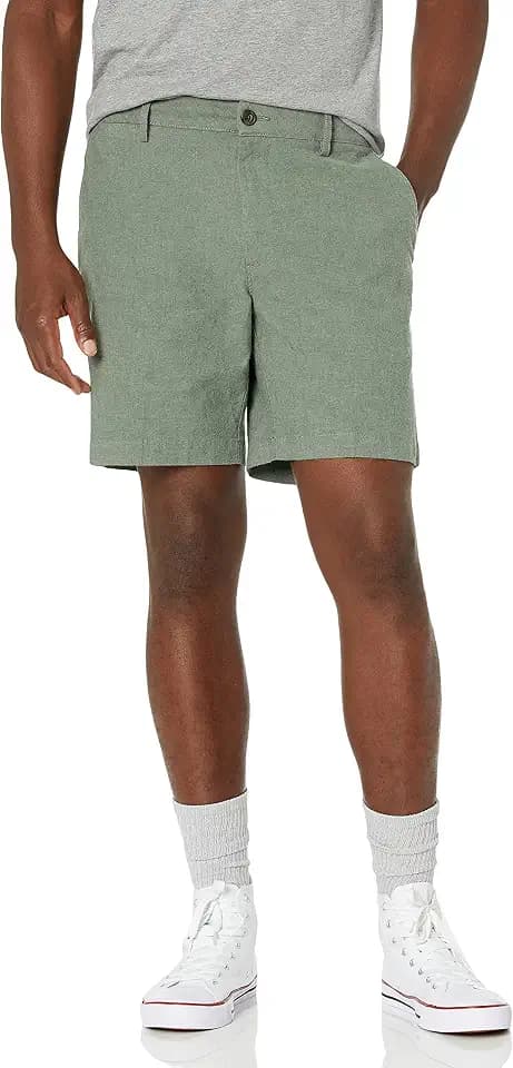 Amazon Essentials Men's Slim-Fit 7" Lightweight Comfort Stretch Oxford Shorts with Tapered Leg for Casual Wear