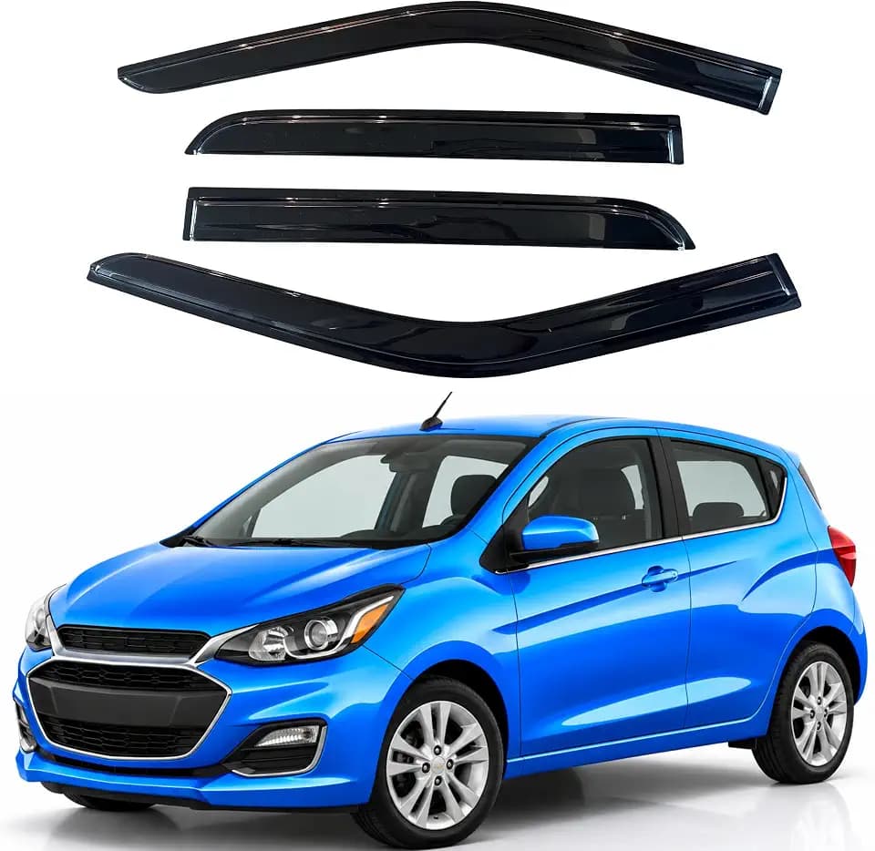 IG Window Visors Fit for 2016-2022 Chevrolet Spark, Out-Channel Rain Guards Vent Wind Deflectors 4PC, Car Accessories for 16-22 Chevy Spark