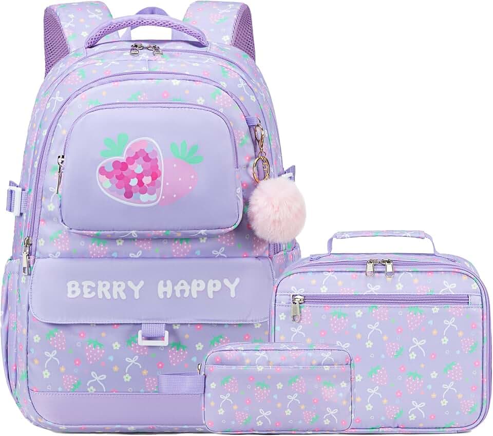 Makukke Schulrucksack Mädchen Teenager Rucksack Schule Schulranzen-Set, Schultasche Jungen Multi-Tasche Wasserdicht Schulranzen School Bag für Mädchen Damen,30L