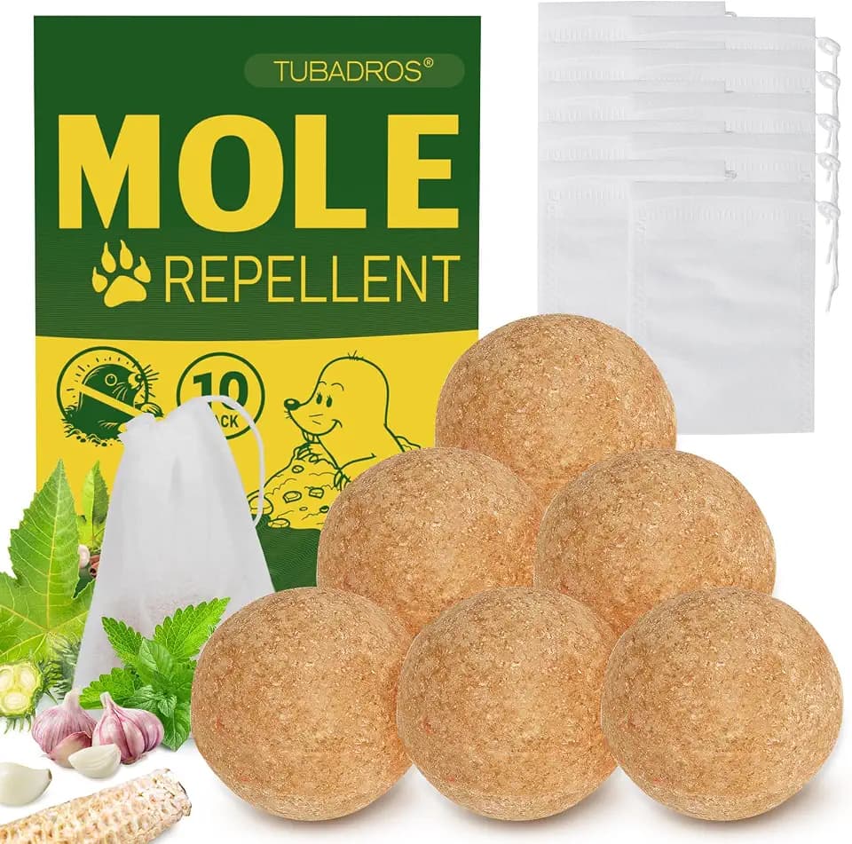 Mole Repellent, Mole & Vole Repellent for Lawns, Peppermint Oil to Repel Mole, for Outdoor Use for Yard, Garden, Patio-10 Pack