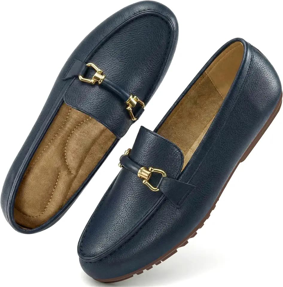 HARENCE Loafers for Women Comfortable Slip On Business Work Flats Shoes Casual Driving Moccasins Penny Loafer