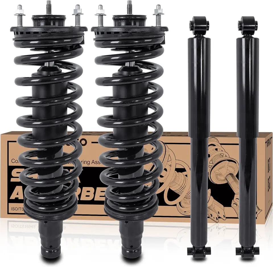 KUIPERAUTO 171341 37241 Front and Rear Struts Complete Assembly Shocks Absorbers Compatible for 2002-2009 GMC Envoy Chevrolet Trailblazer Compatible for 2004-2007 Buick Rainier -4Pcs
