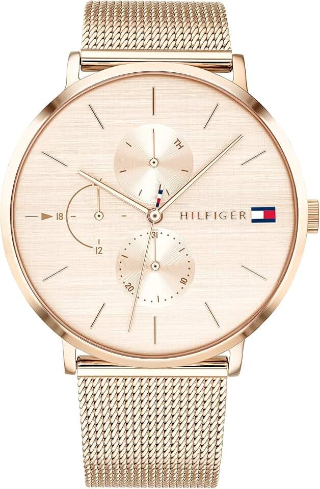 Tommy Hilfiger Women's Multifunction Quartz Watch - 3 Sub-Dials, 3ATM Water Resistant with Leather or Stainless Steel Bracelet in Link or Mesh