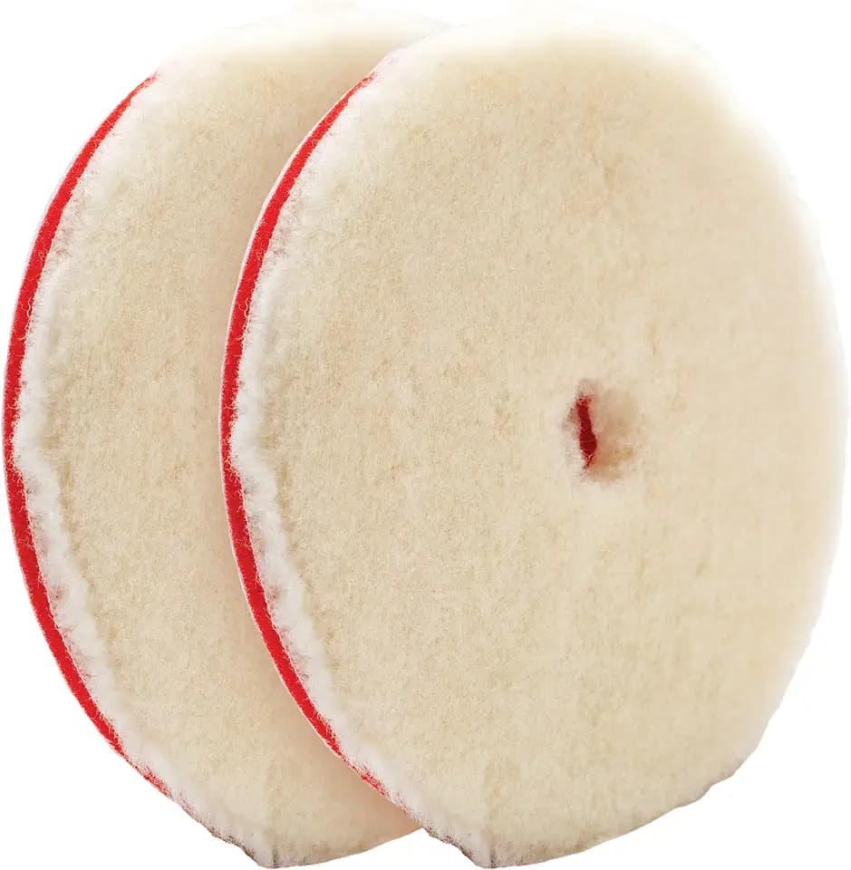 Griot's Garage BOSS Knitted Wool Pads for Car Detailing, Polishing and Paint Correction, Buffing Pads Compatible with BOSS Creams, 6.5”, Set of 2