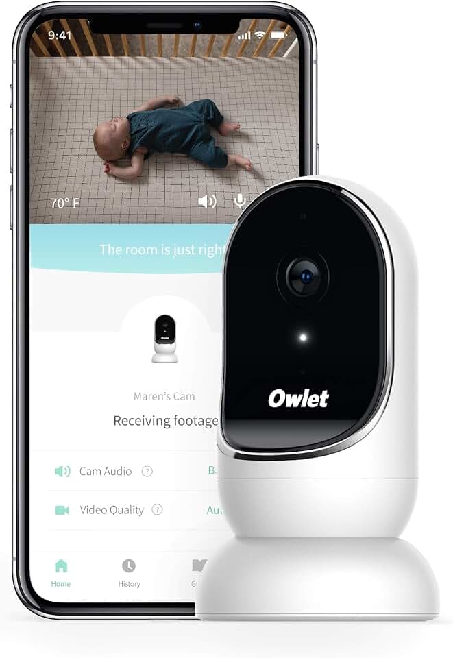 Owlet Cam Babyphone mit Kamera - Sichere, verschlüsselte HD-Videos von überall aus abrufbar, mit Geräusch- und Bewegungsmeldungen (NEU)
