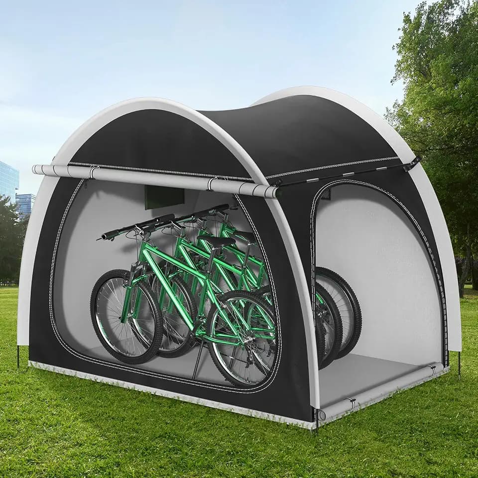Bike Storage Shed Tent, 210X150X165CM Bicycle Tent for 3-4 Bikes (Black)