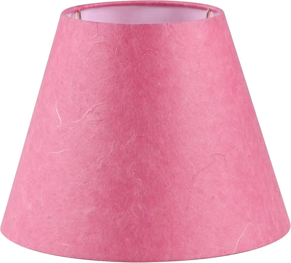 Aspen Creative 56043, Empire Uno Lamp Shade in Rose Red Parchment Wrinkled Paper, 5" Top x 9" Bottom x 7" Slant Height, Slip 33mm