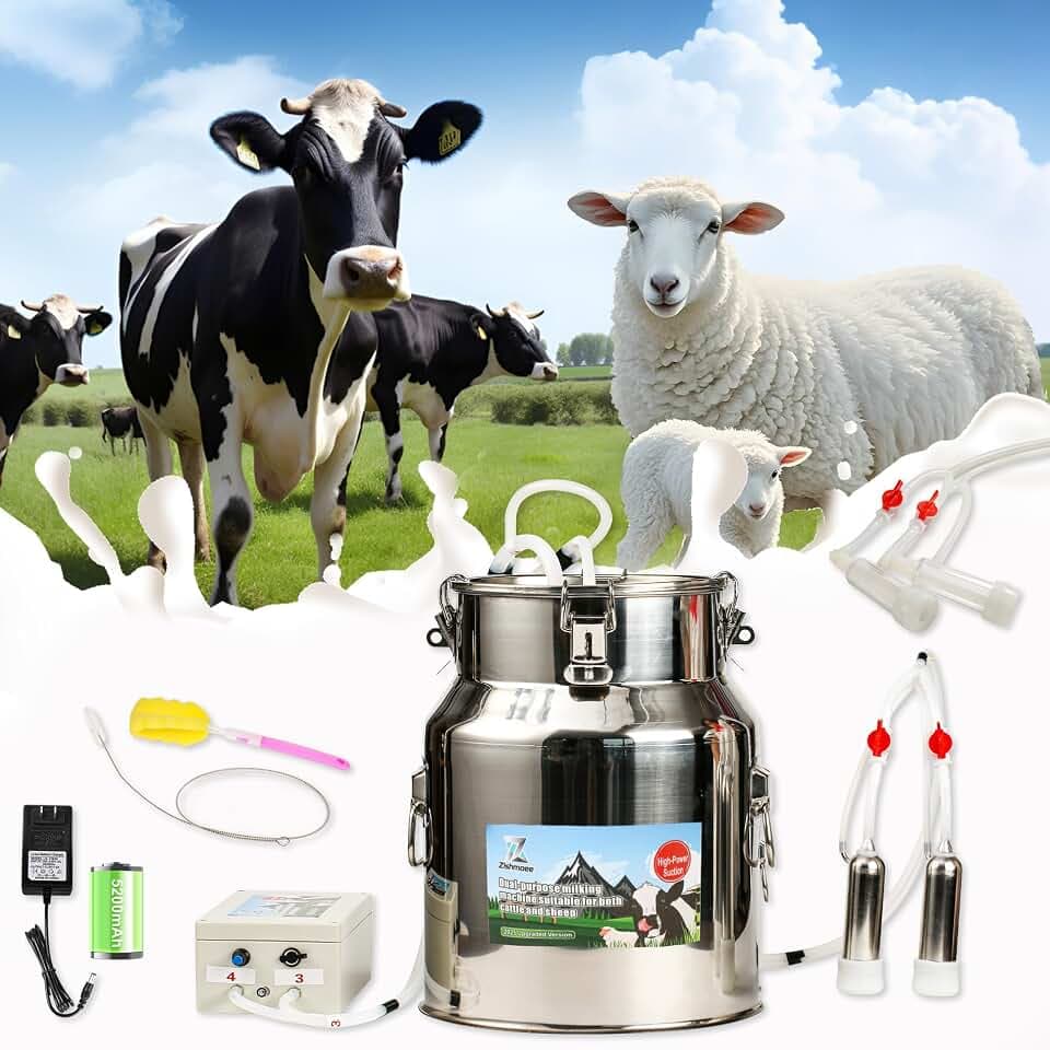 2026 Upgrade 3.7Gal/14L 2-in-1 Goats and Cows Milking Machine