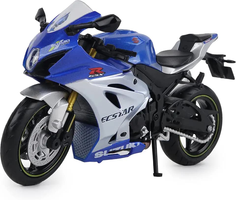 TURBO CHALLENGE - Moto Suzuki GSXR 1000 - Druckguss - 029932-1/12 - Freilauf-Fahrzeug - Blau - Metall - Kinderspielzeug - Geschenke - Ab 3 Jahren