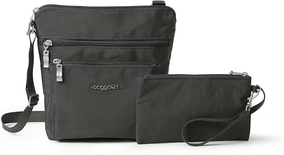 Baggallini Pocket Crossbody Bags for Women 8x8 Small Lightweight Durable Water-resistant Travel Purse W/Rfid