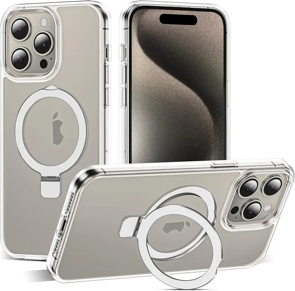 SKYLMW Compatible with iPhone 15 Pro Case with Stand,Clear