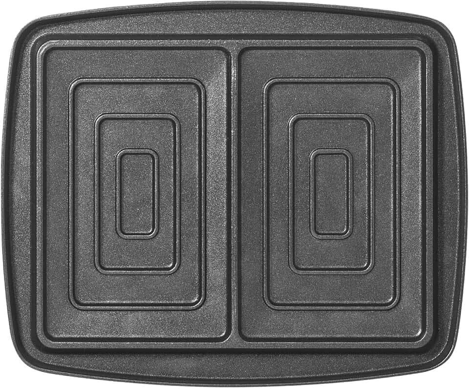 LAGRANGE Sandwich-Platten-Set, passend für alle "Super2" Waffeleisen aus Aluminiumguss, 2-lagige Antihaftbeschichtung, 030423, schwarz