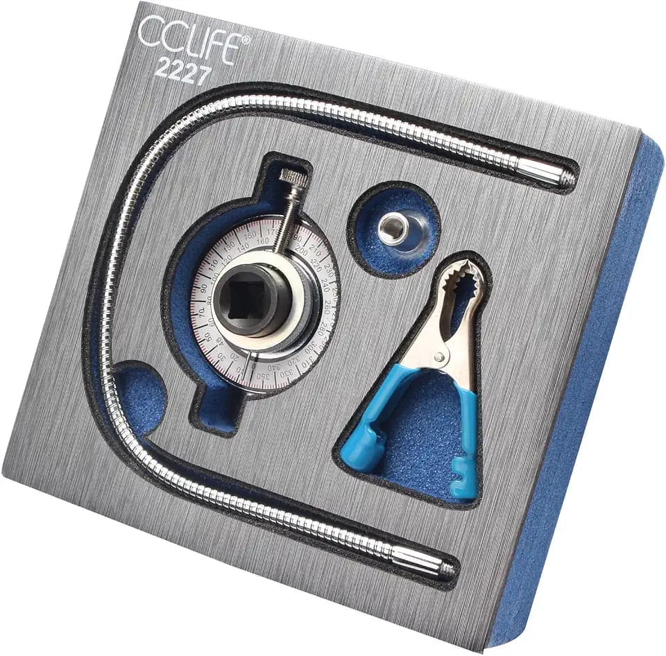 CCLIFE Drehwinkelmesser 1/2" Winkelmesser 360°mit Magnetarm Krallenarm280Nm