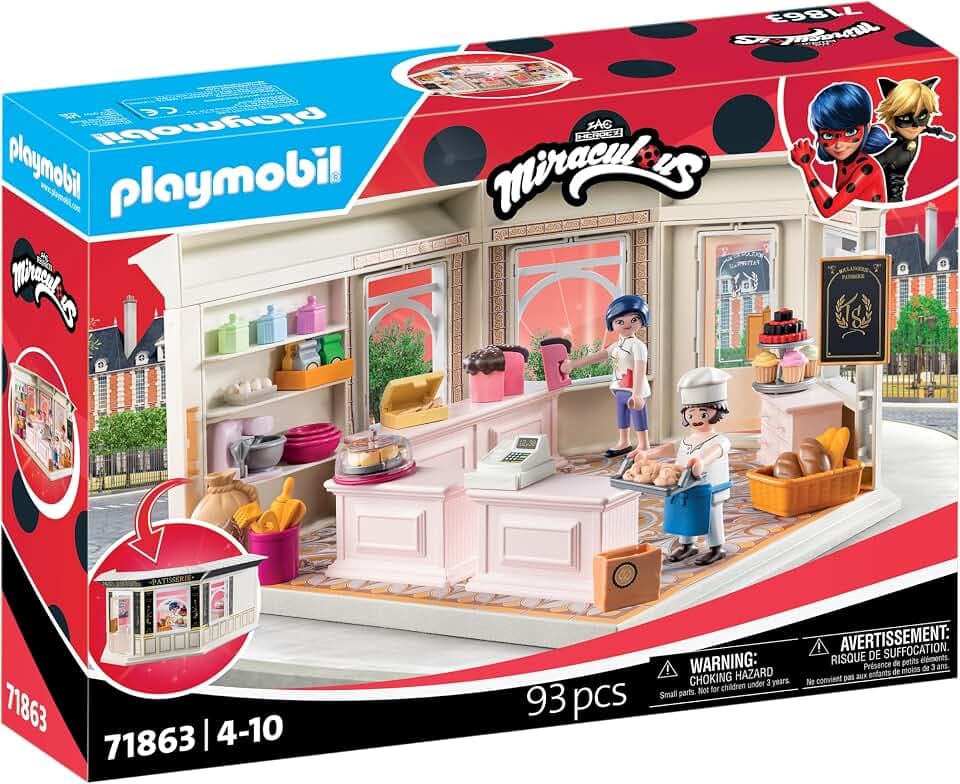 PLAYMOBIL | Miraculous | Französische Bäckerei | Spielzeug ab 4 Jahren | Geschenk für Kinder | Fördert Kreativität & Rollenspiel | Bäckerei zum Nachspielen & Interaktive Spielfunktionen | 71863