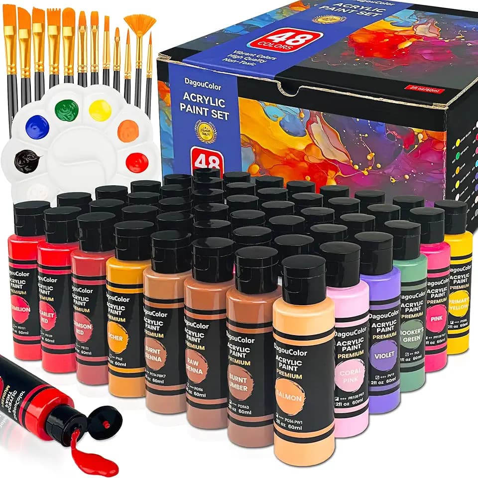 Acrylfarben Set - 48 Farben x 60ml Flaschen