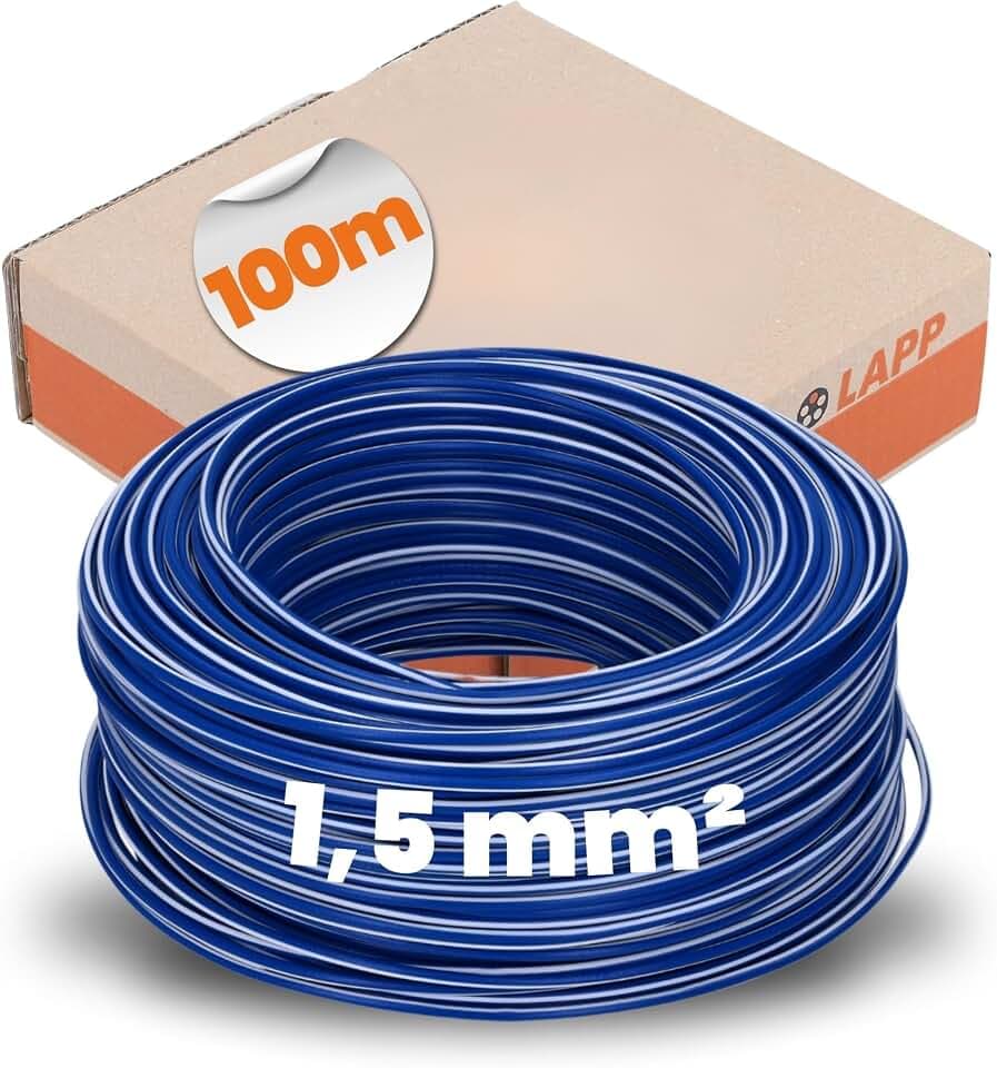 Lapp 100m H07V-K 1,5 mm² Dunkelblau-Weiß Aderleitung Verdrahtungsleitung