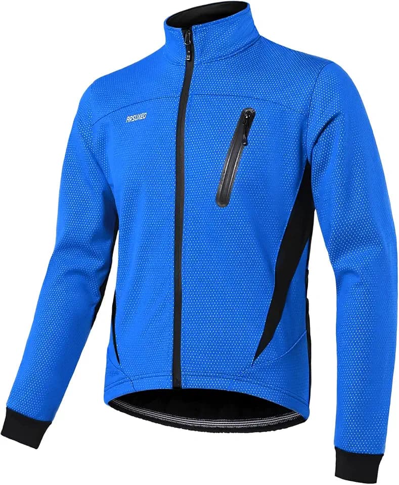 ARSUXEO Winter-Aufwärmjacke, Thermo-Fleece-Jacke, Fahrradjacke, winddicht, wasserdicht, atmungsaktiv, 16 H