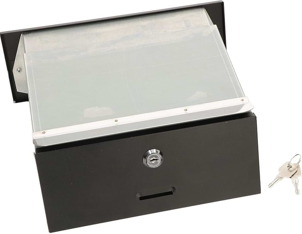 KOTARBAU Mauerdurchwurf Briefkasten mit regulierbarer Tiefe 160 – 295 mm Einbaubriefkasten Durchwurfkasten für Hauswände und Zaunmauern Schwarz