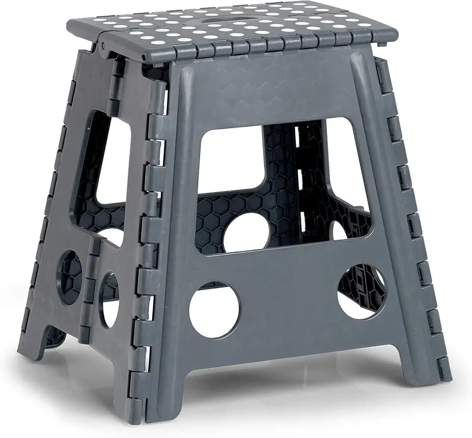 Zeller 13037 Premium Klapphocker faltbar, Kunststoff, anthrazit, TÜV geprüft, belastbar bis 150 kg, ca. 38,5 x 31,5 x 39 cm