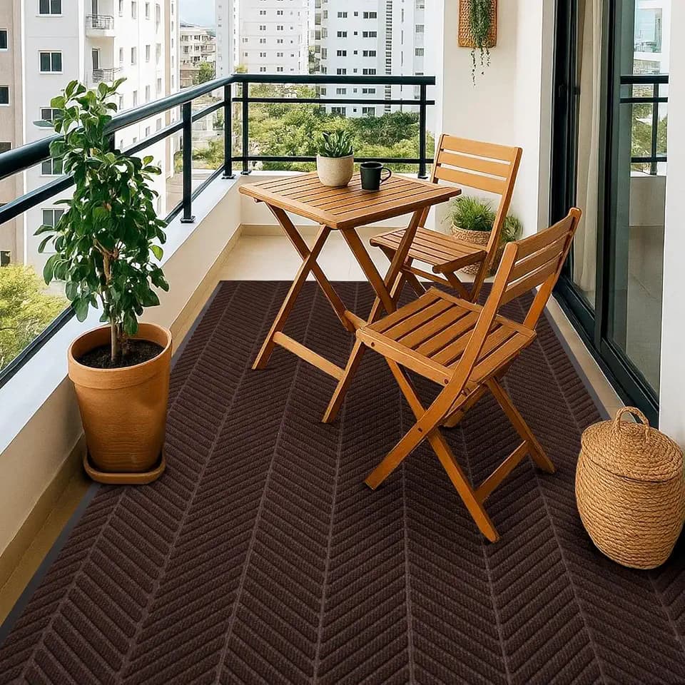 Front Door Mat Indoor Outdoor Entrance, 4' x 8' Heavy Duty Doormat Entryway