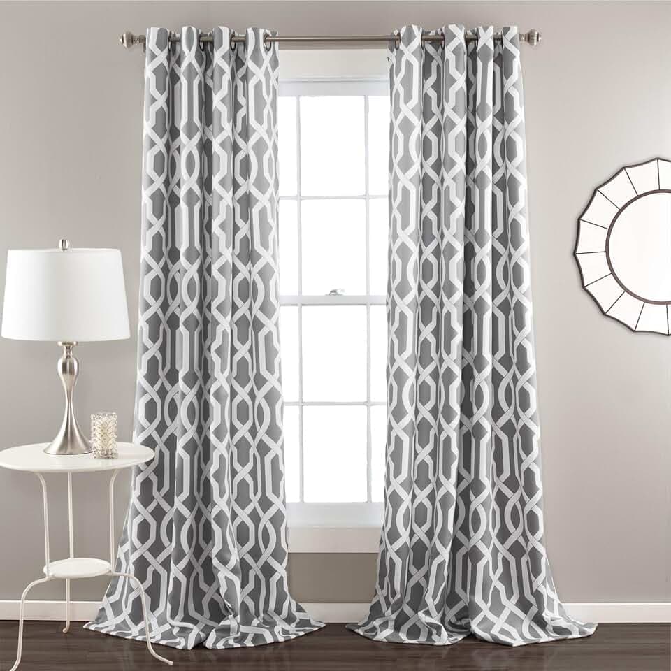 Lush Decor Edward Verdunkeln Fenster Vorhang Panel, 84 x 52, (Set von 2) grau