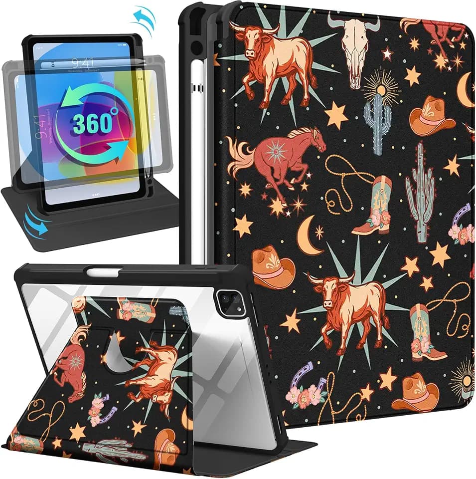 Uppuppy for iPad Case Fold, for iPad Air/Pro 11"(NOT Pro M4M5), Western