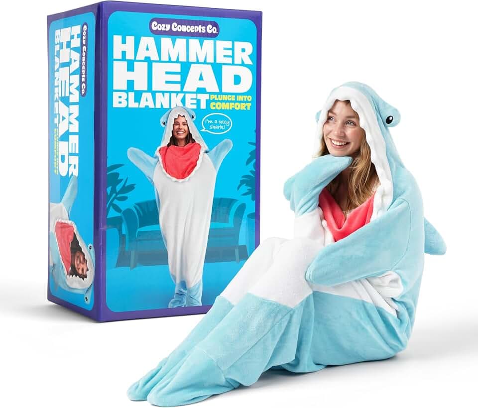 WHAT DO YOU MEME? Cozy Concepts Co. Hammerhead Shark Blanket by Relatable