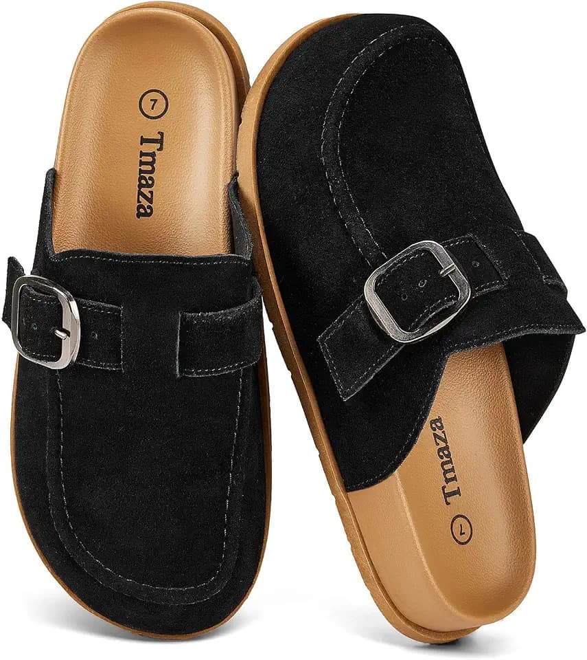 Womens 100% Genuine Suede Arch Support Clogs