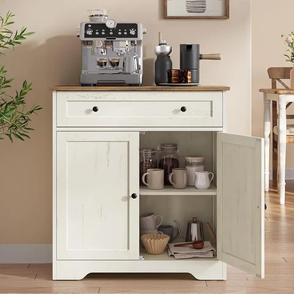 VASAGLE Buffet Cabinet, Sideboard, 2 Doors, 28.4 x 15.8 x 31.5 Inches