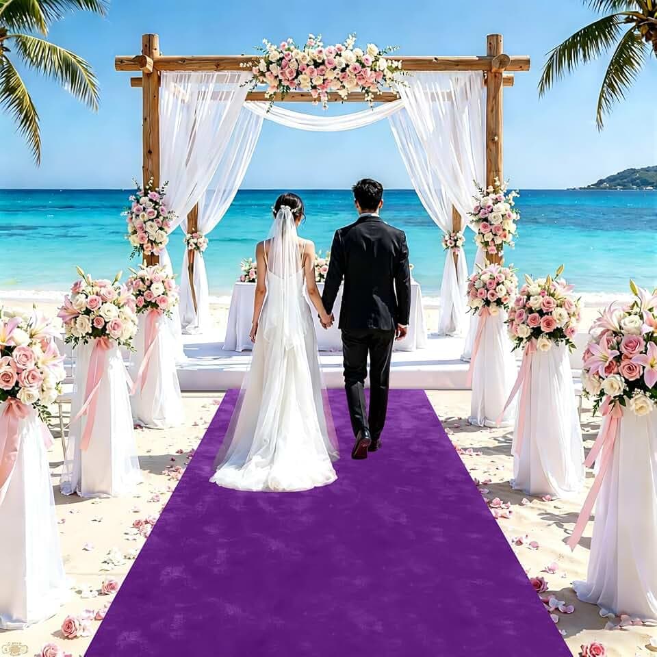 FUHSY Aisle Runner for Outdoor Wedding Ceremony 2FTx15FT Lavender Wedding Runner Aisle Velvet Aisle Runner Walkway Carpet Runner for Party Birdal Shower Aisle Runners Light Purple Aisle Decorations
