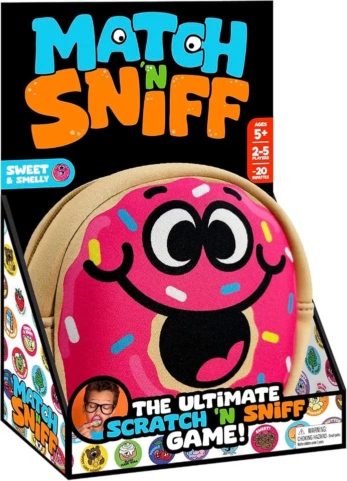 Schylling Match 'N Sniff Sweet & Smelly - Fun Family Matching Game for 2 to 5 Players - Smell, Sniff, Guess, Match - Ages 5 and Up - One Game