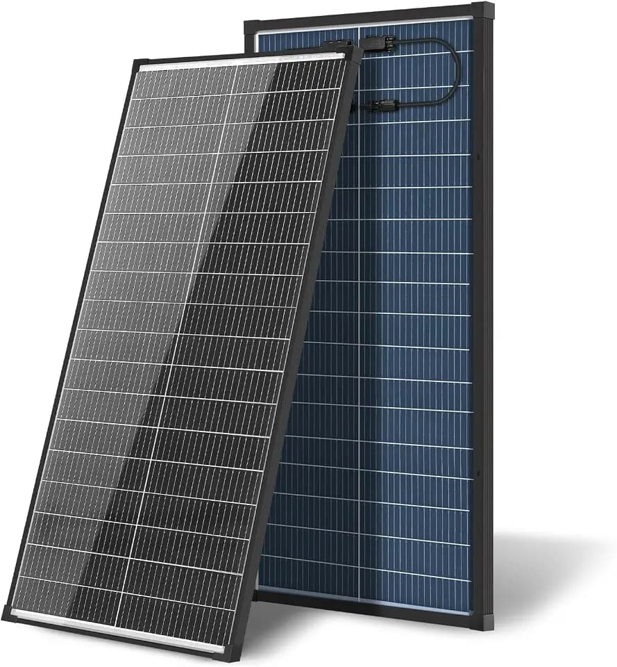 Solarpanel 100W Bifazial 12V, 18BB N-Typ A+ Monokristalline Zelle, 25% hohe Effizienz, IP68 wasserdicht, für 12V-Batterie, Balkon, Wohnmobil, Dach, Bauernhof, Marine, Home Off-Grid (101x46cm)
