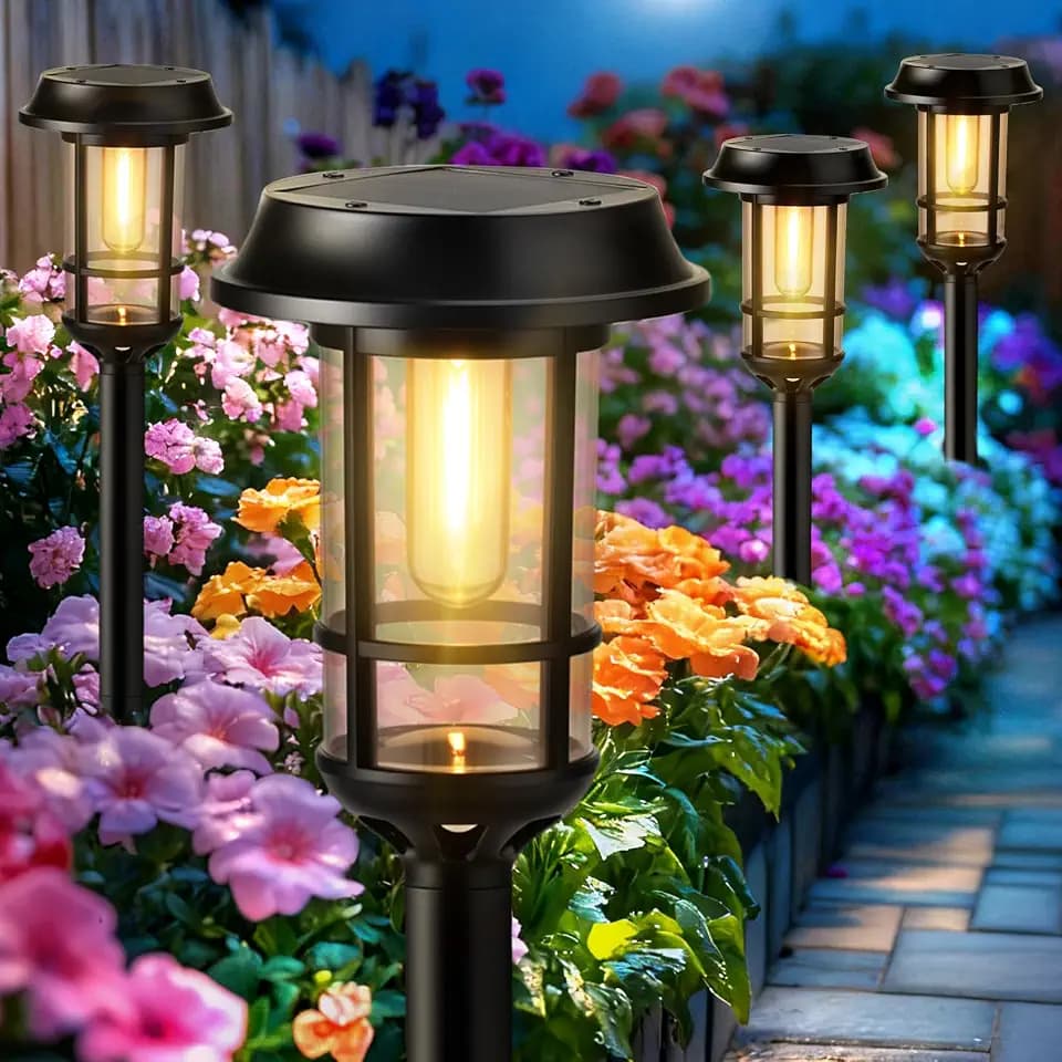8 Pack Bright Solar Pathway Lights Outdoor