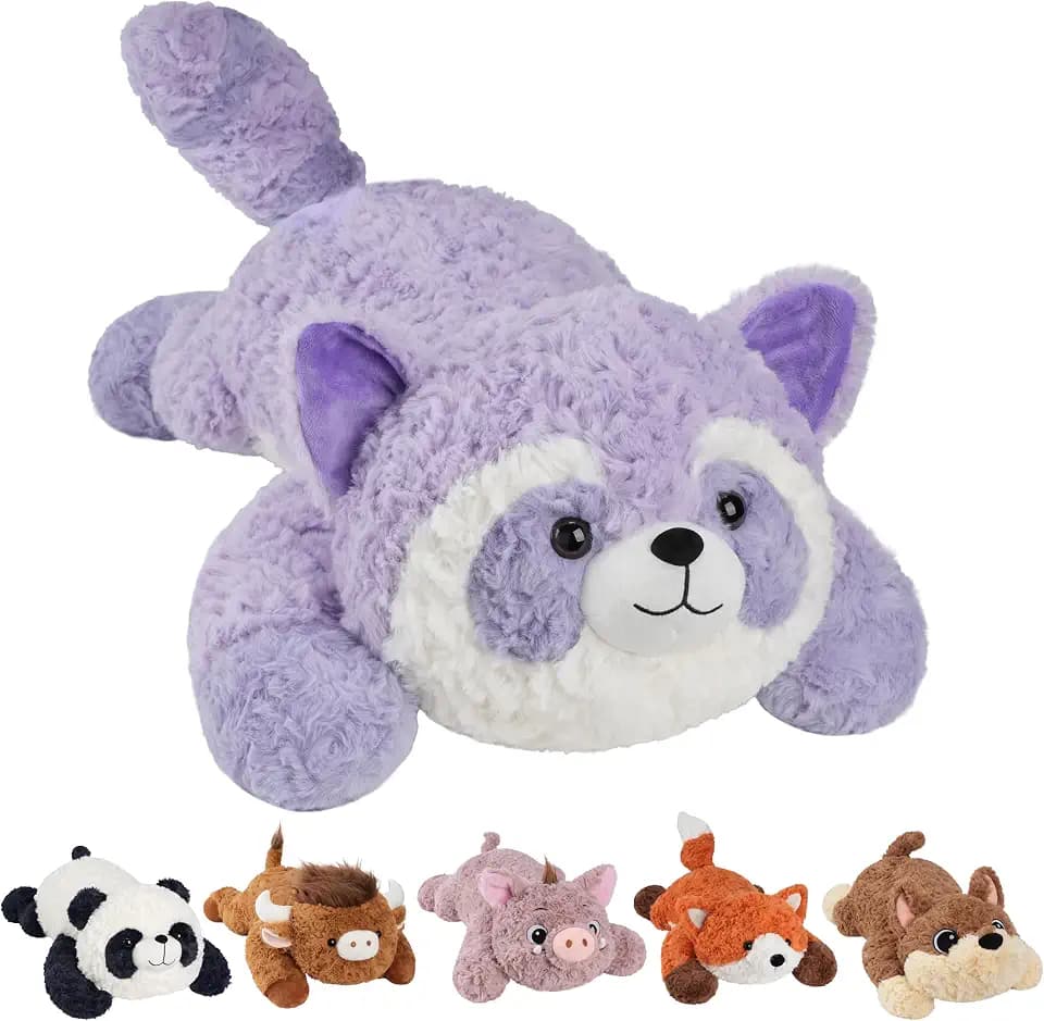 GILFWM Weighted Stuffed Animals Raccoon Plush Heatable and Coolable 27" 5Lb