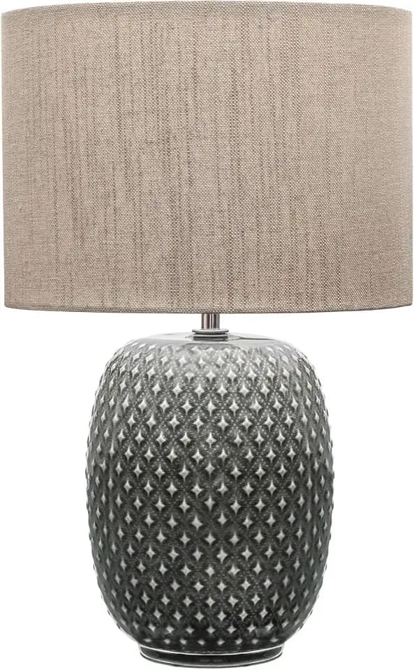 Pauleen Paulmann 48153 Pretty Classy Tischleuchte Keramik Tischlampe mit Stoffschirm hell Beige max60W E27 Dunkelgrau/Beige 230V Keramik